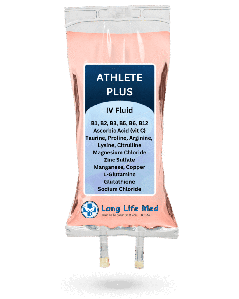 IV Therapy for athletes and active individuals in Las Vegas: Restore hydration, enhance recovery, and optimize performance with amino acids, zinc, and B-complex.