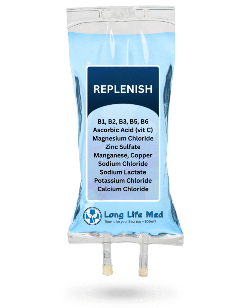 IV hydration therapy with B-complex, vitamin C, and minerals at Long Life Med in Las Vegas and Henderson