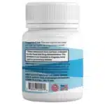 White pill bottle with blue label showing suggested use, warnings, barcode, "Made in USA," and details about BPC-157 Pure Delayed Release, 60 Capsules.