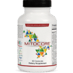 A white bottle labeled “Viracid” with colorful geometric shapes, containing 60 capsules of dietary supplement by Ortho Molecular Products. Supplement facts appear on the side label.